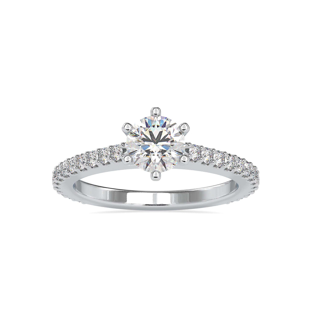 Moissanite solitaire Layla silver ring for wife