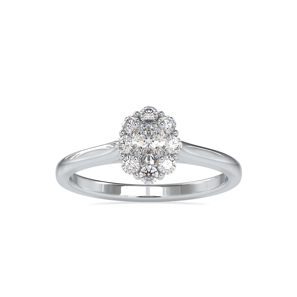 Moissanite solitaire Daisy silver ring for women