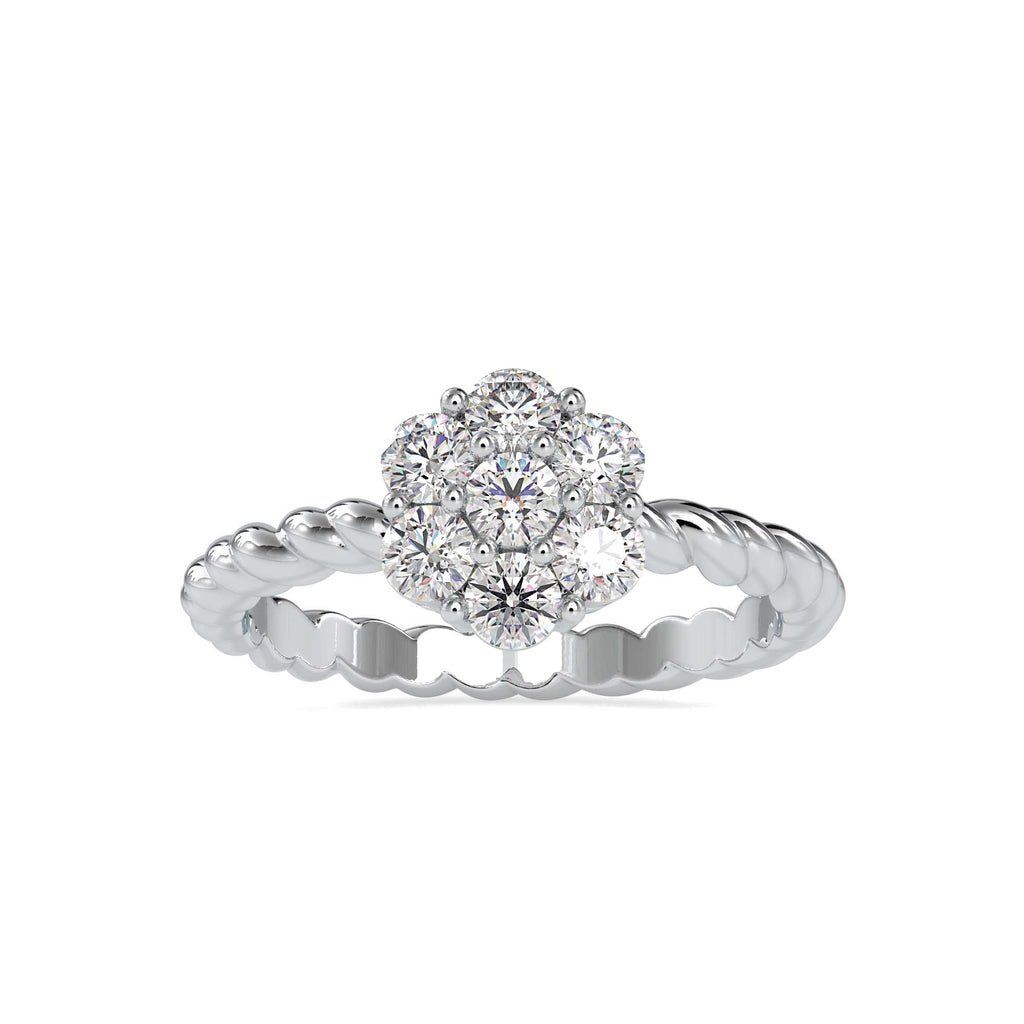 Moissanite solitaire Roselin silver engagement ring for women