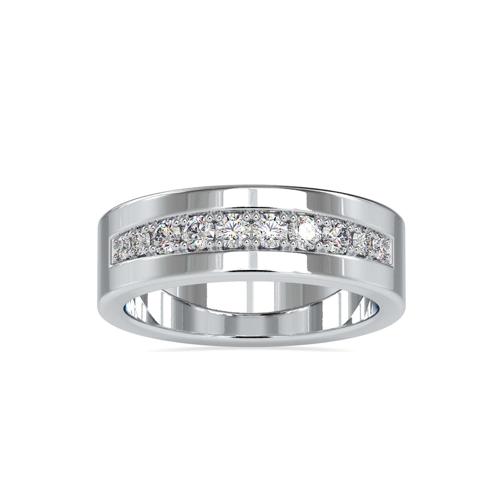 Moissanite solitaire Elijah silver engagement ring for women