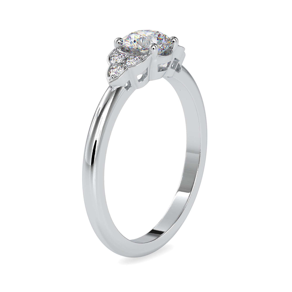 Moissanite solitaire Emilie silver engagement ring for women