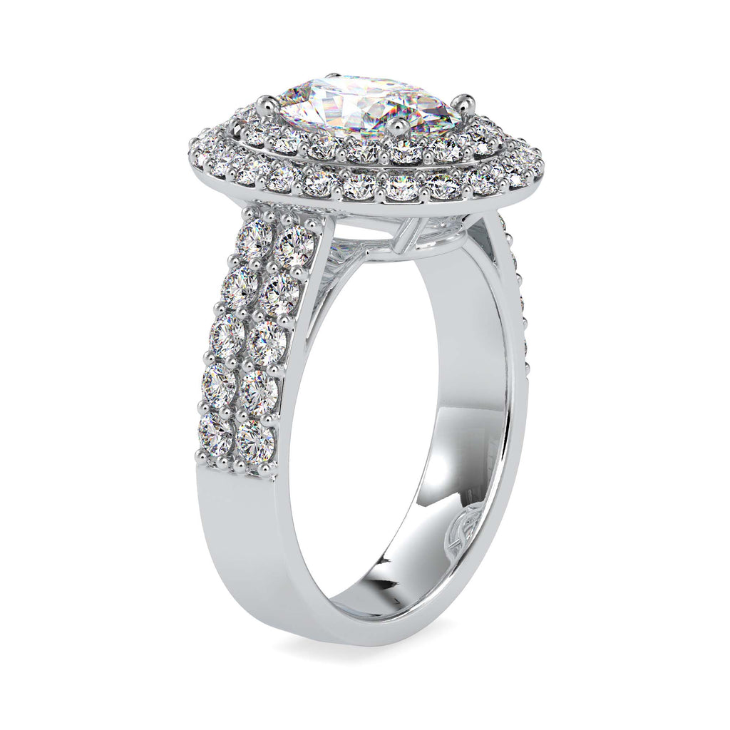 Moissanite solitaire Crown silver ring for wife