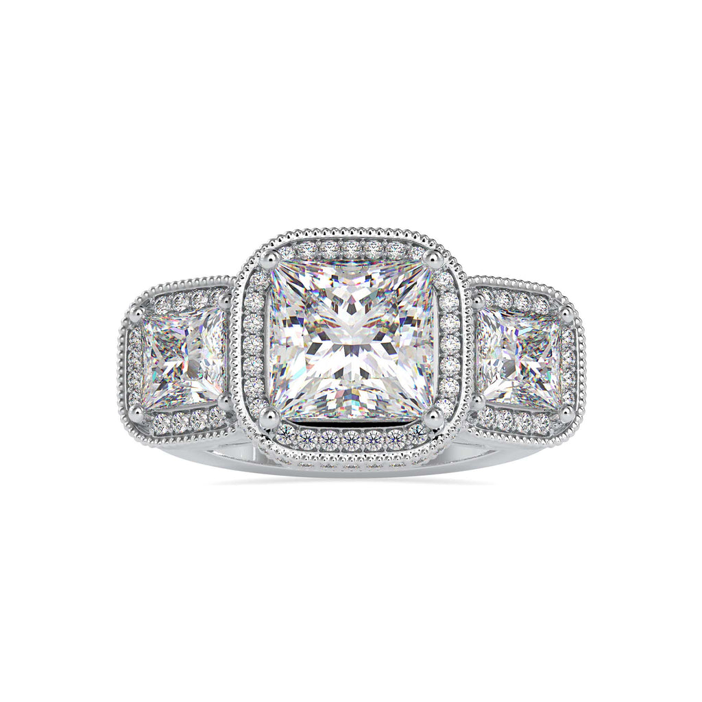 Moissanite solitaire Muse silver ring for women