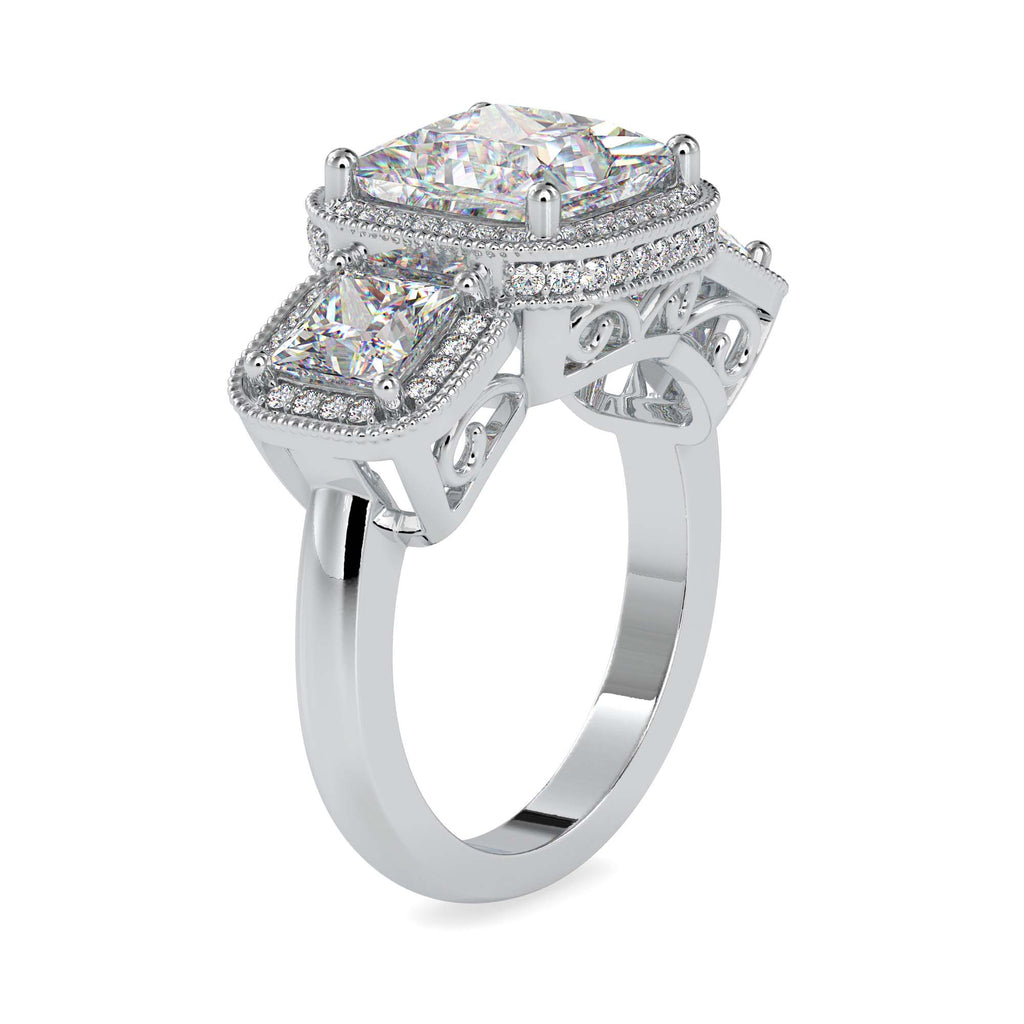Moissanite solitaire Muse silver ring for women