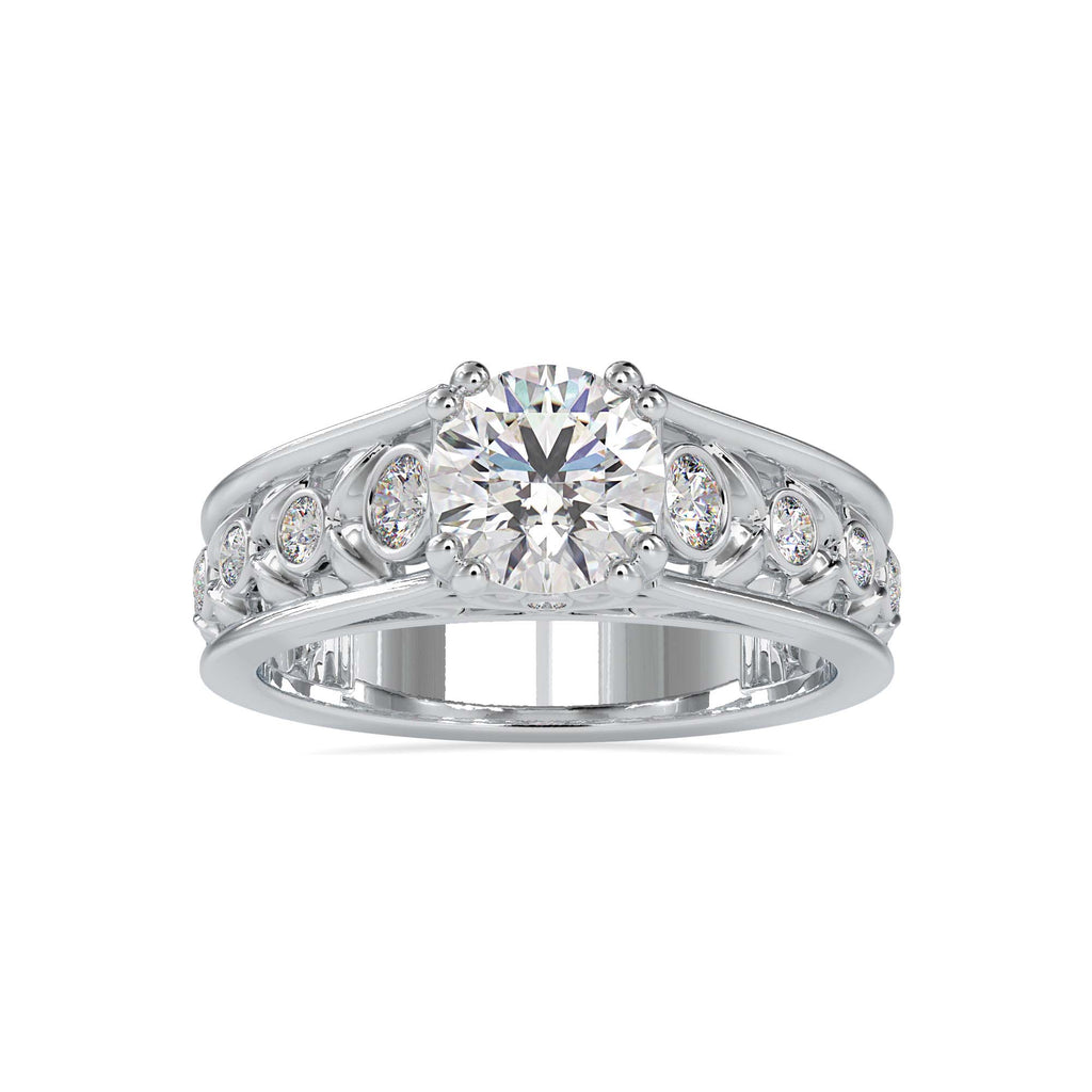 Moissanite solitaire Viva silver ring for women