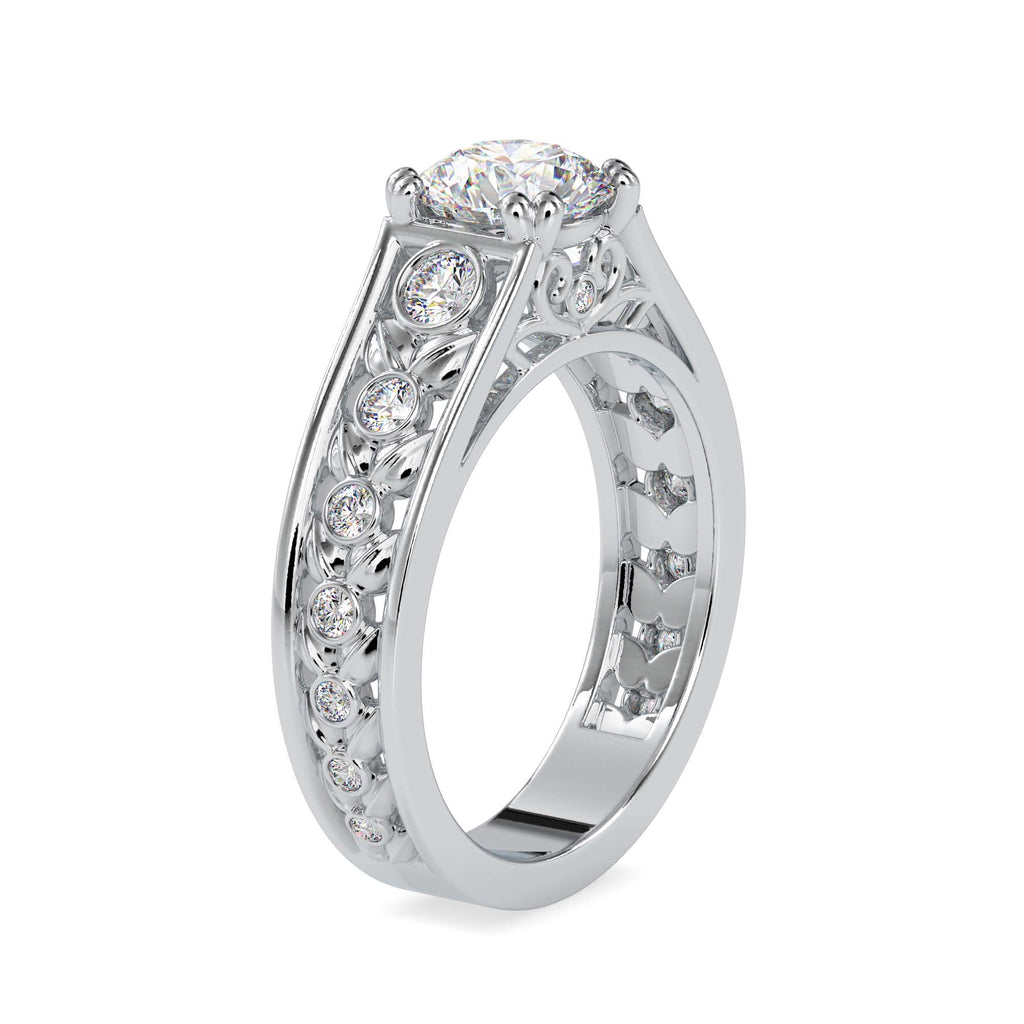 Moissanite solitaire Viva silver ring for women