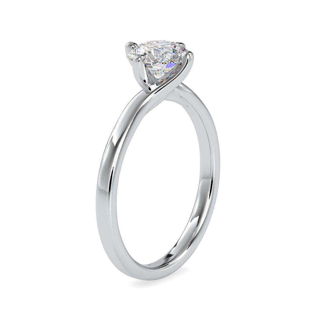Moissanite solitaire Beth silver ring for women
