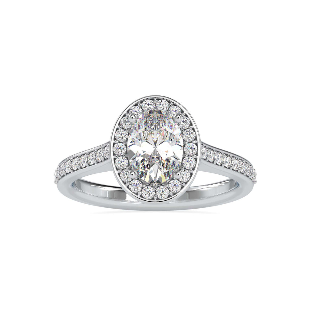 Eruption 1.35ct Oval Moissanite Halo Ring for women by Cutiefy