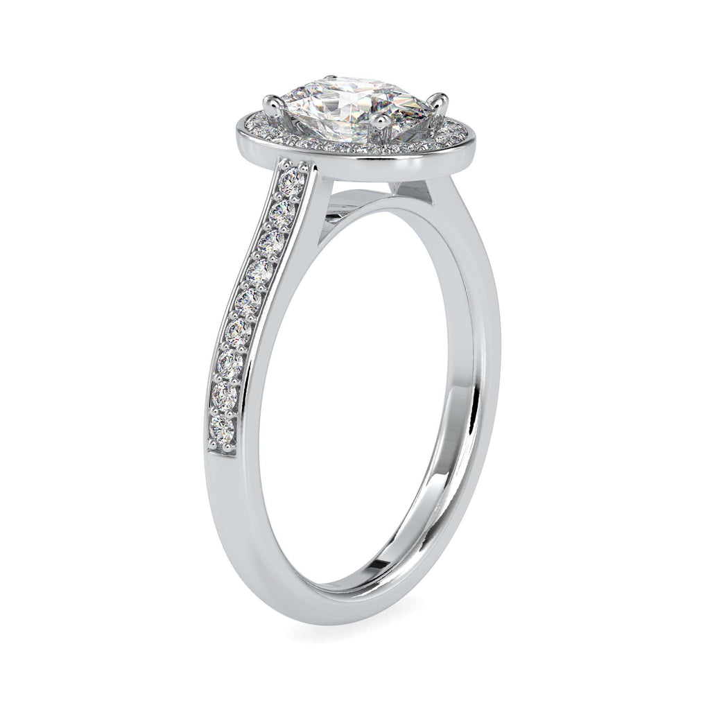 Moissanite solitaire Eruption silver ring for women
