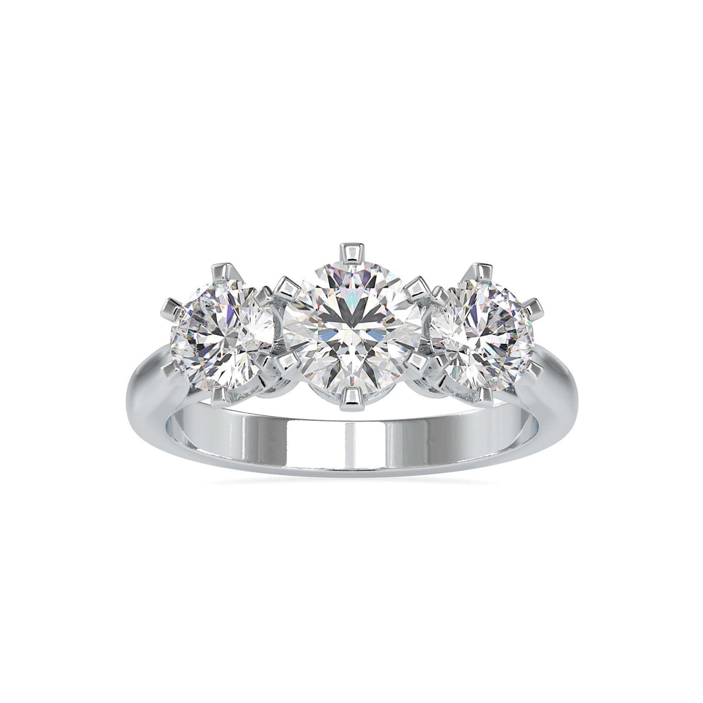 Moissanite solitaire Communal silver engagement ring for women