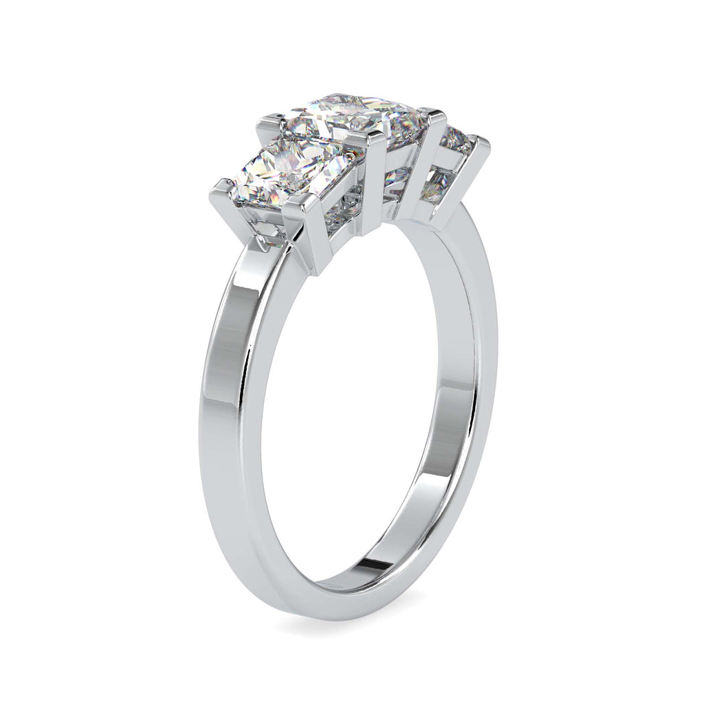 Moissanite solitaire Bend silver ring design