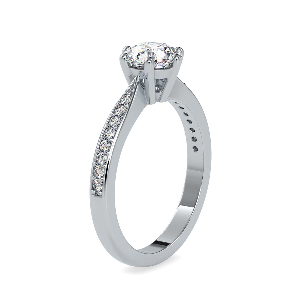 Moissanite solitaire Elle silver engagement ring for women