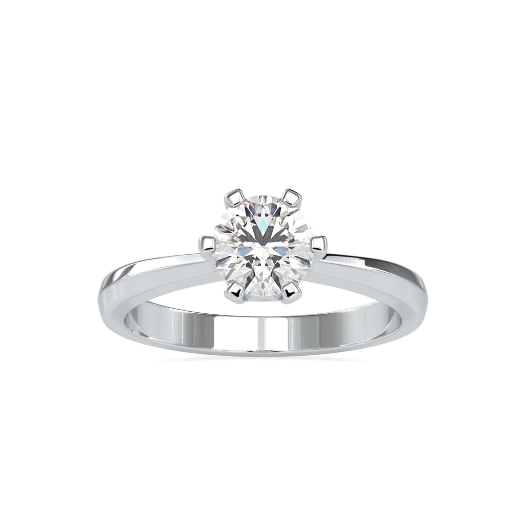 Moissanite solitaire Bianca silver ring for women