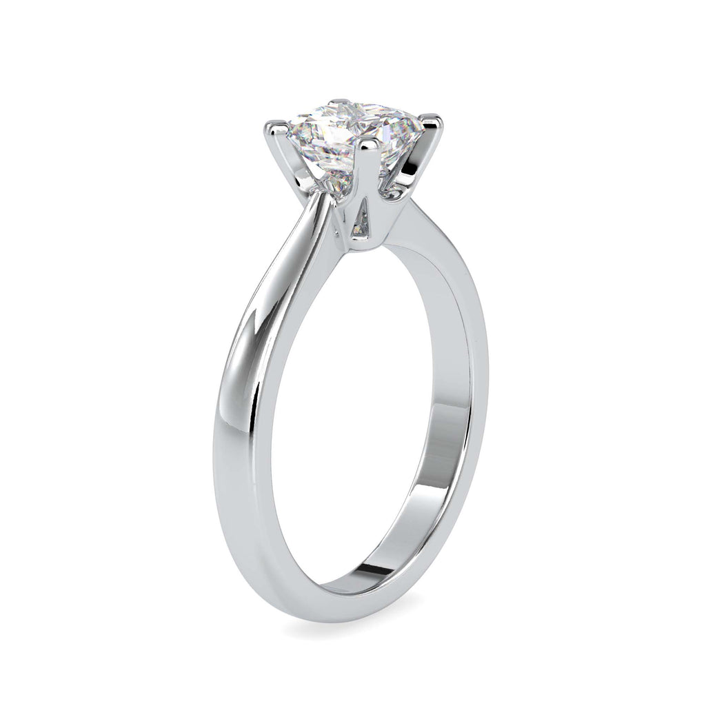 Moissanite solitaire Helix silver ring for women