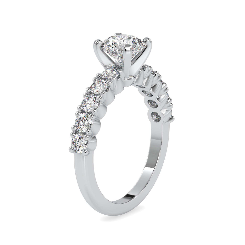 Moissanite solitaire Tiara silver ring for wife