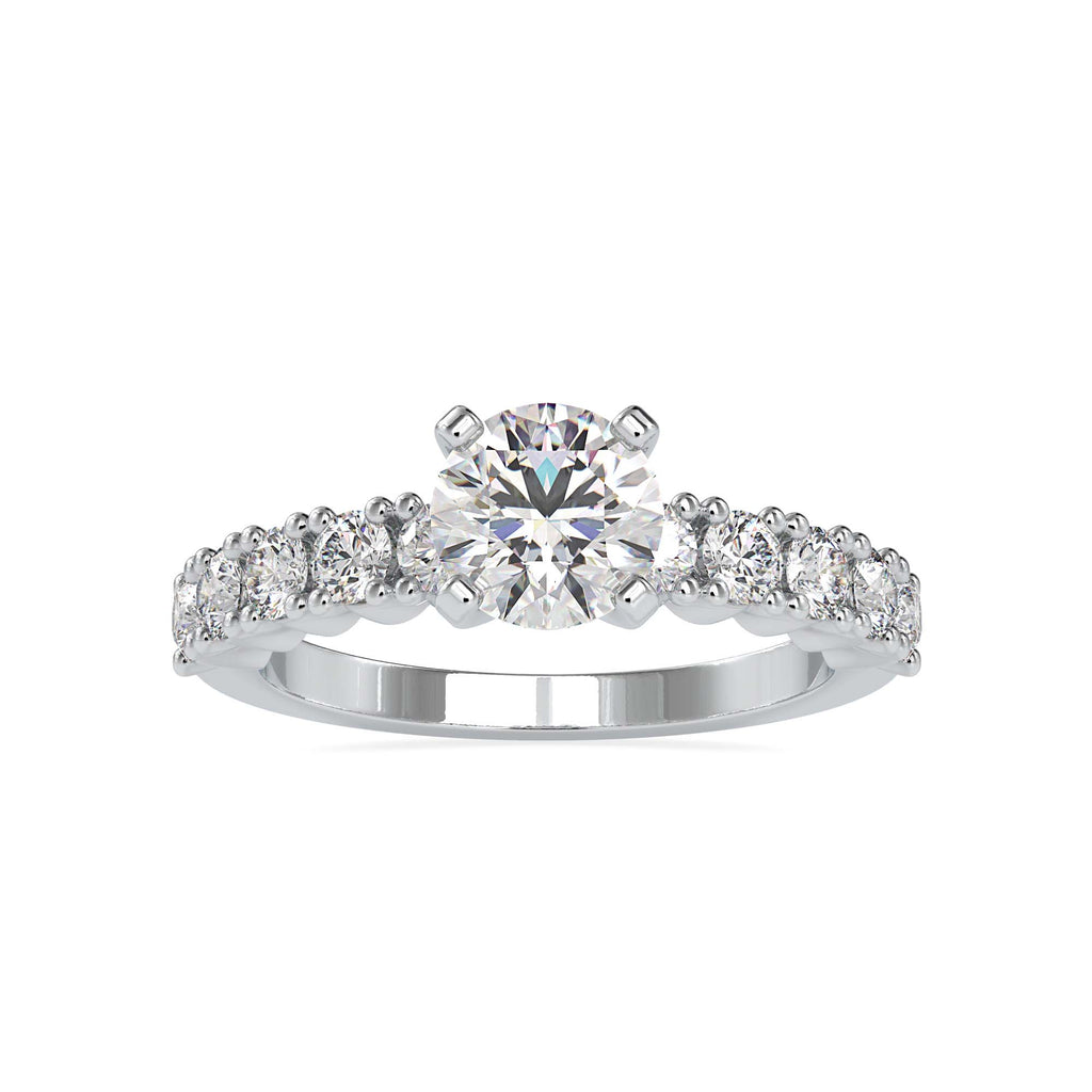 Moissanite solitaire Tiara silver ring for wife