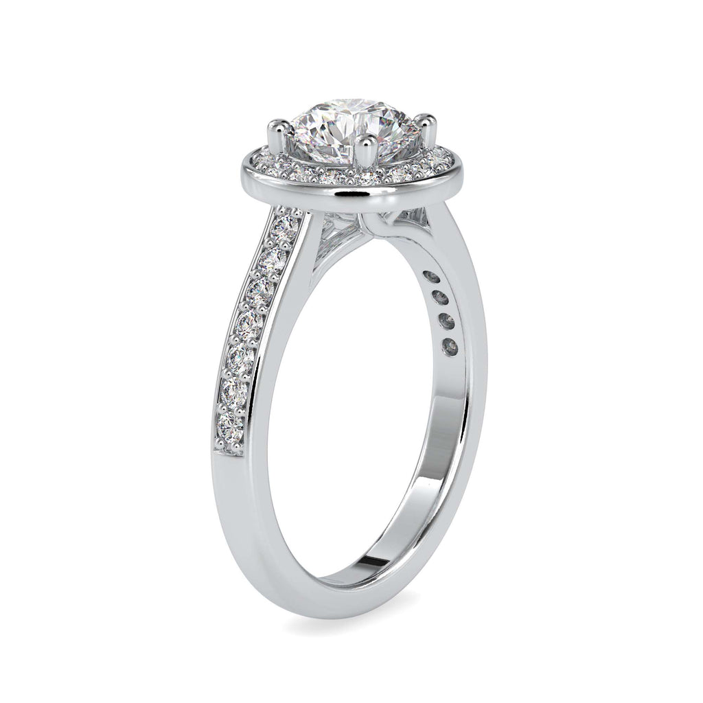 Moissanite solitaire Gleam silver ring for women