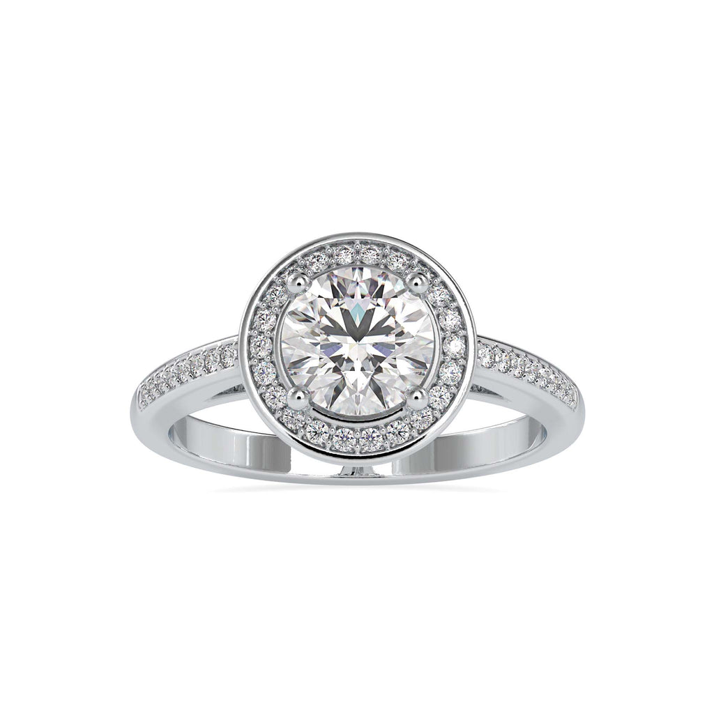 Moissanite solitaire Isabella silver engagement ring for women