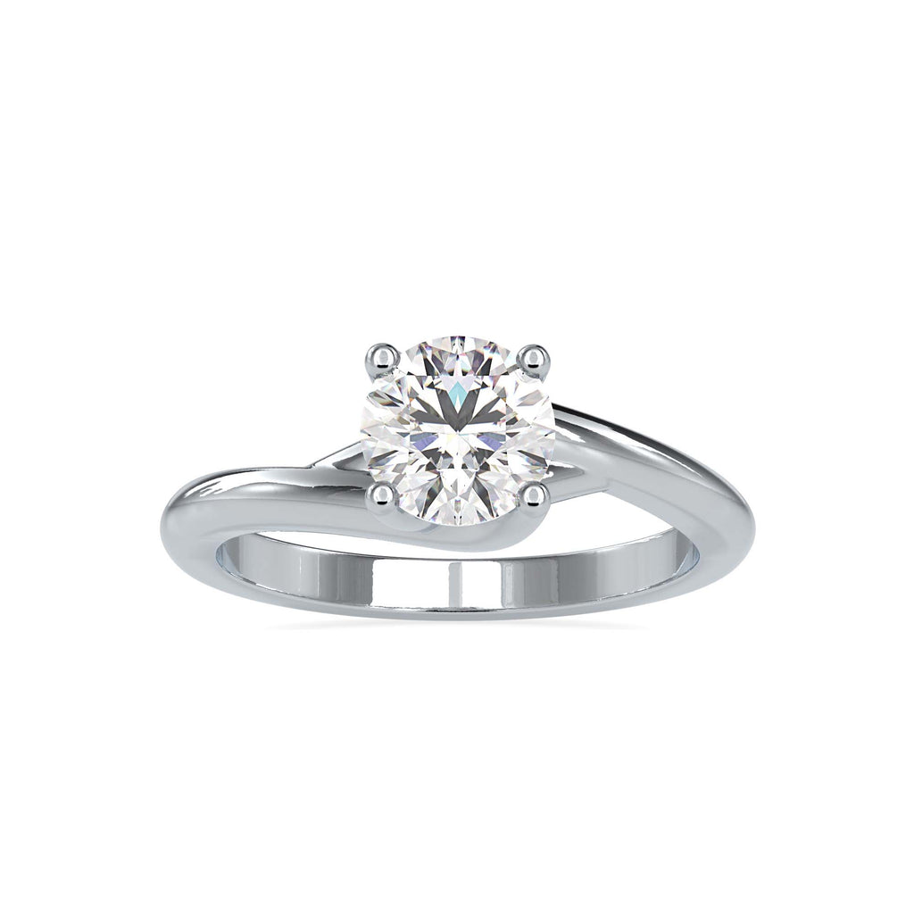 Moissanite solitaire Leslie silver ring for wife