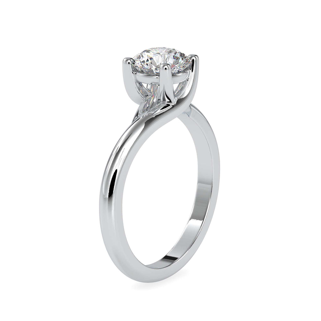 Moissanite solitaire Leslie silver ring for wife
