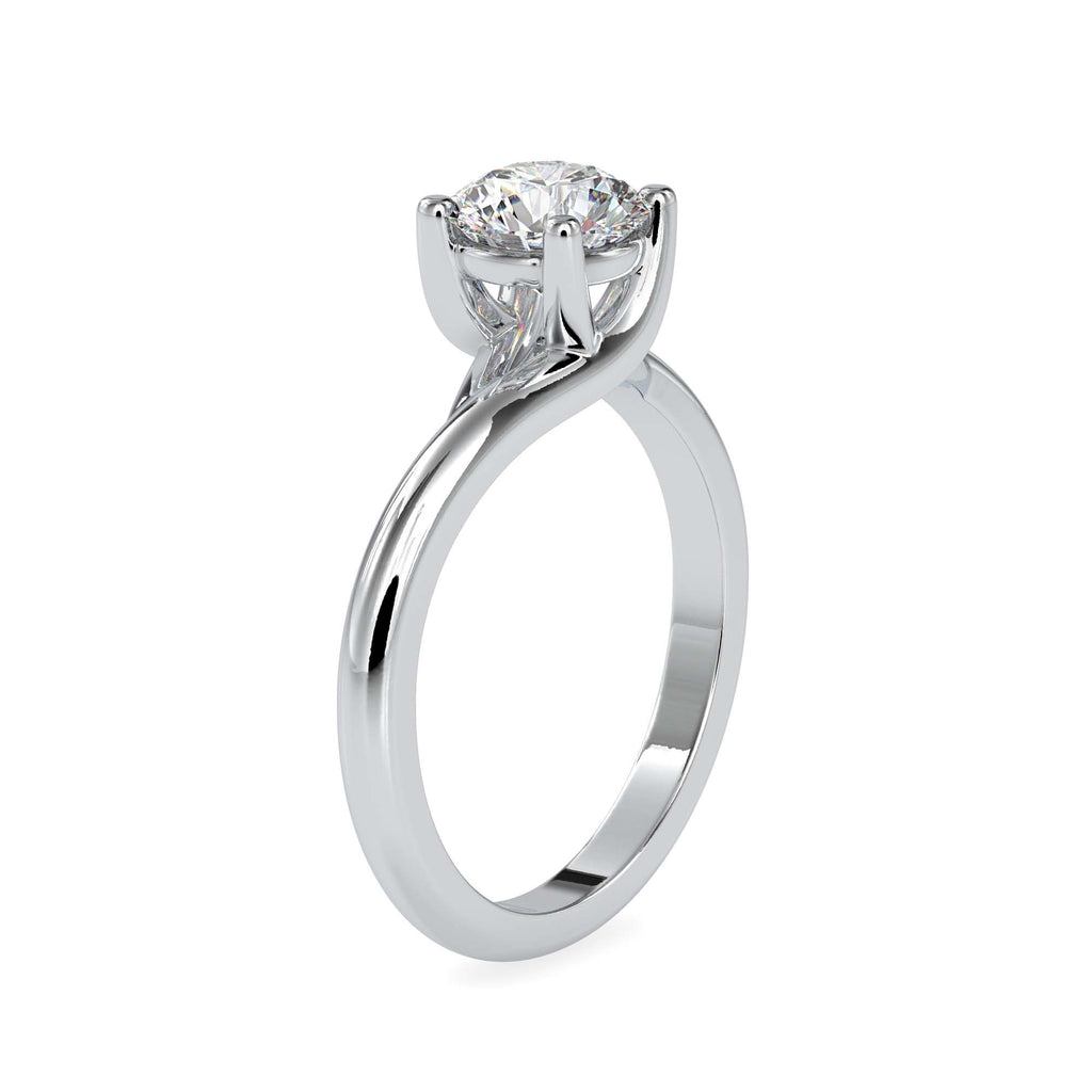 Moissanite solitaire Leslie silver ring for wife