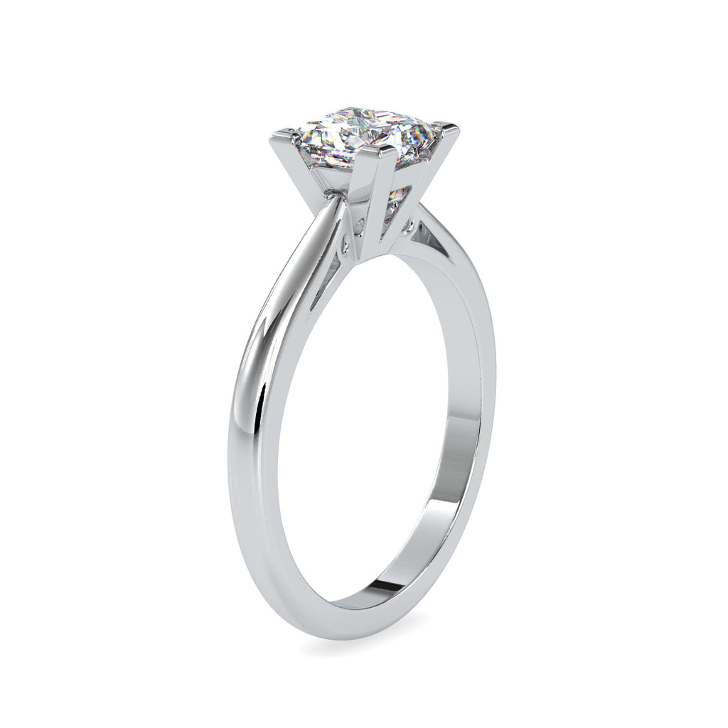 Moissanite solitaire Arch silver engagement ring for women