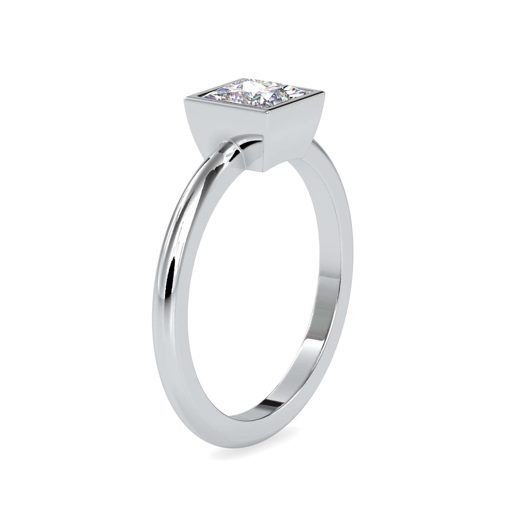Moissanite solitaire Curtsy silver ring for wife