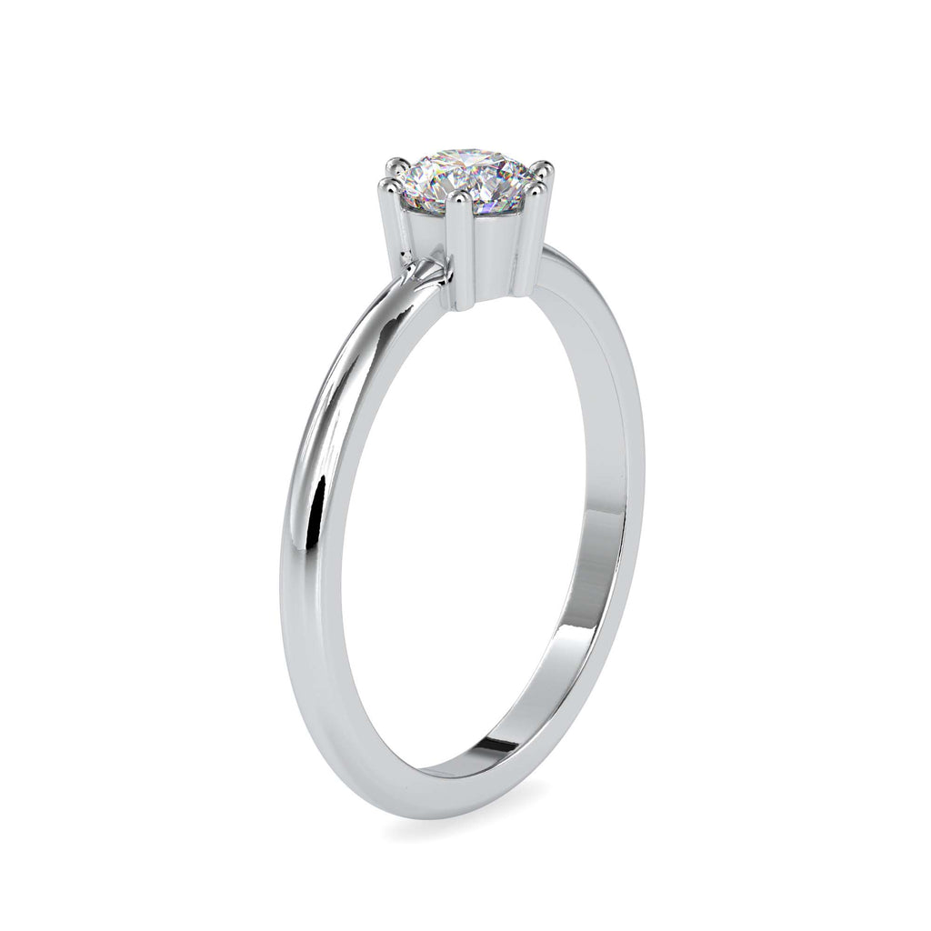 Moissanite solitaire Paula silver engagement ring for women