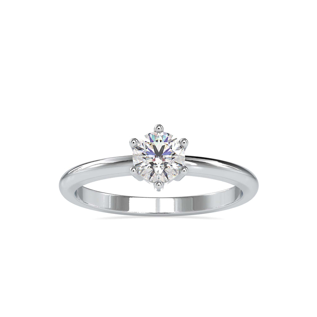 Moissanite solitaire Paula silver engagement ring for women