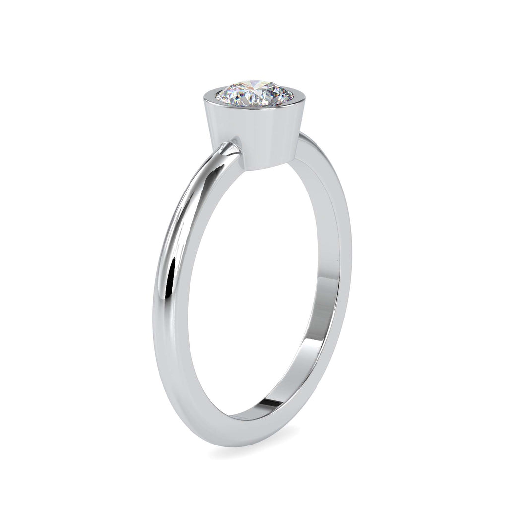 Moissanite solitaire Bezel silver ring for wife
