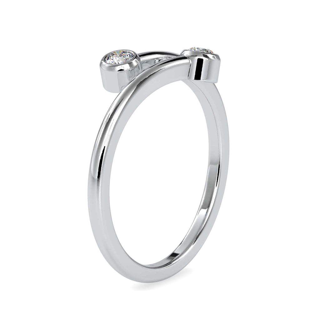 Moissanite solitaire Twist silver ring for women