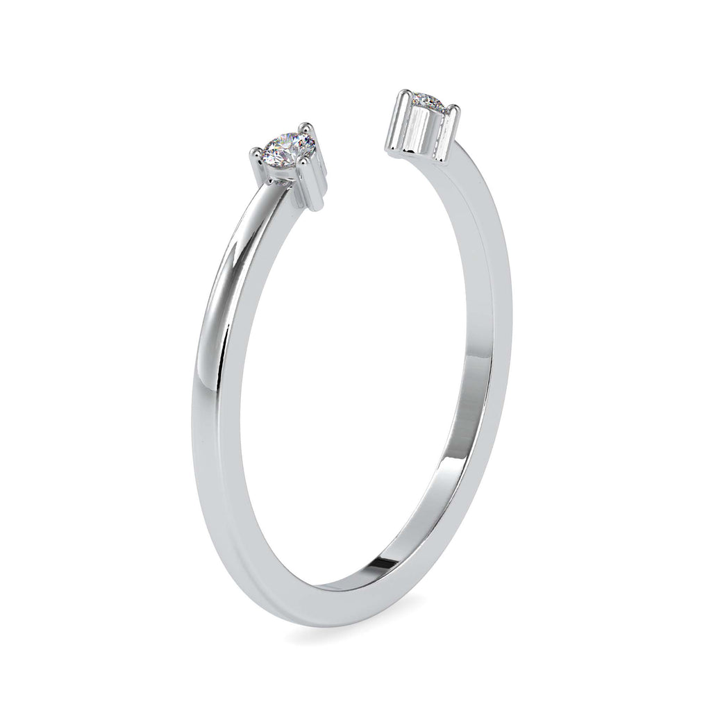 Moissanite solitaire Arrow silver ring for women