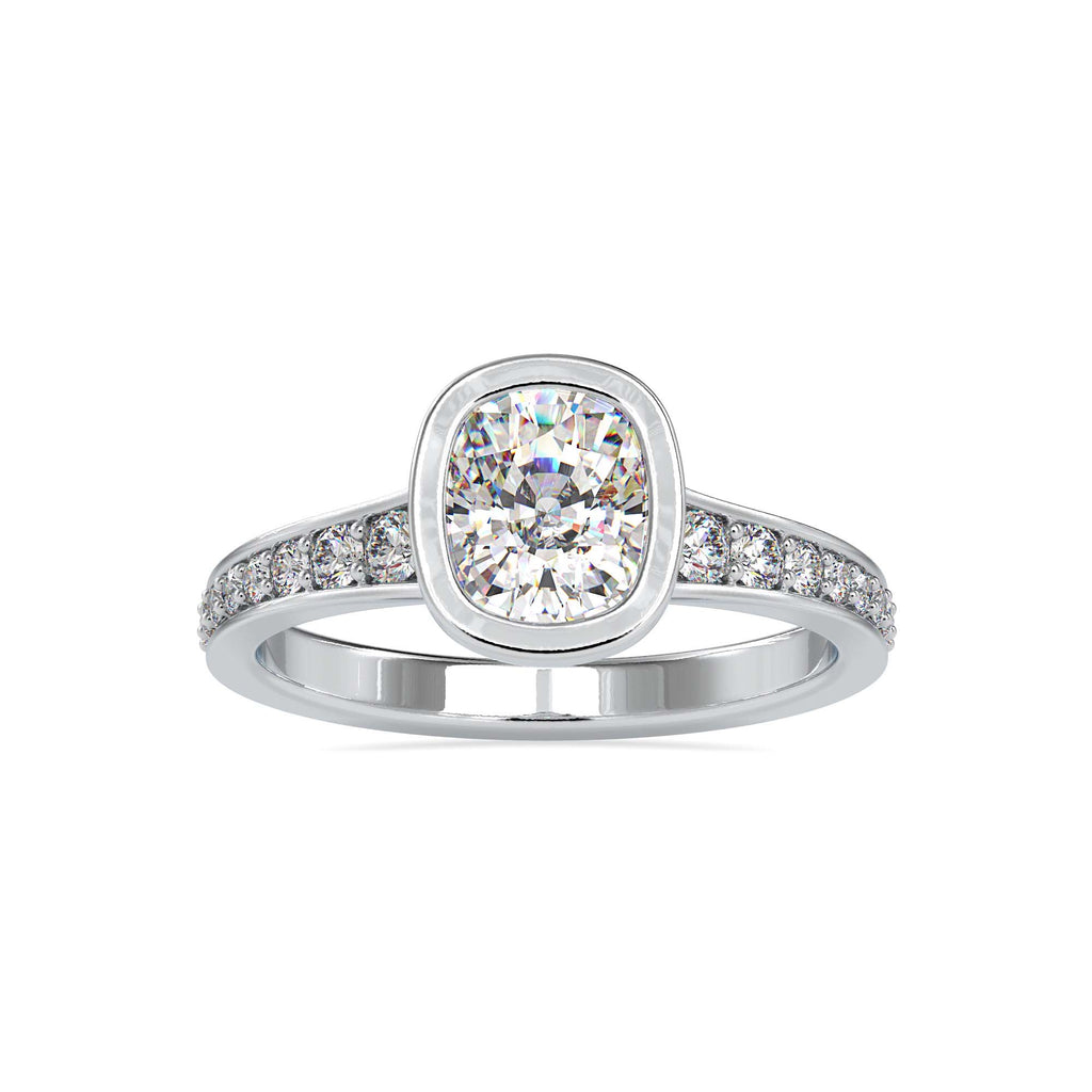 Moissanite solitaire Harper silver ring for wife