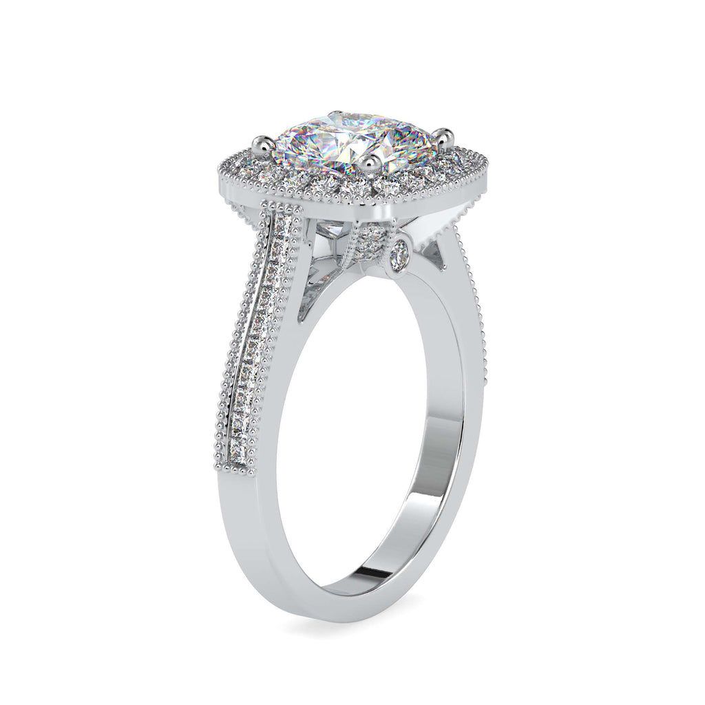 Stray 2.96ct Cushion Moissanite Halo Ring for women by Cutiefy