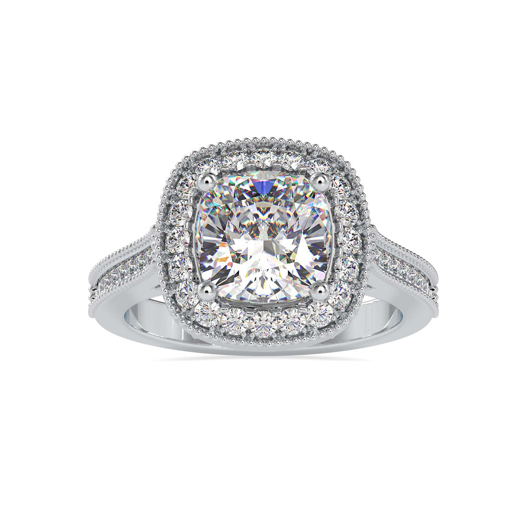 Moissanite solitaire Stray silver ring for wife
