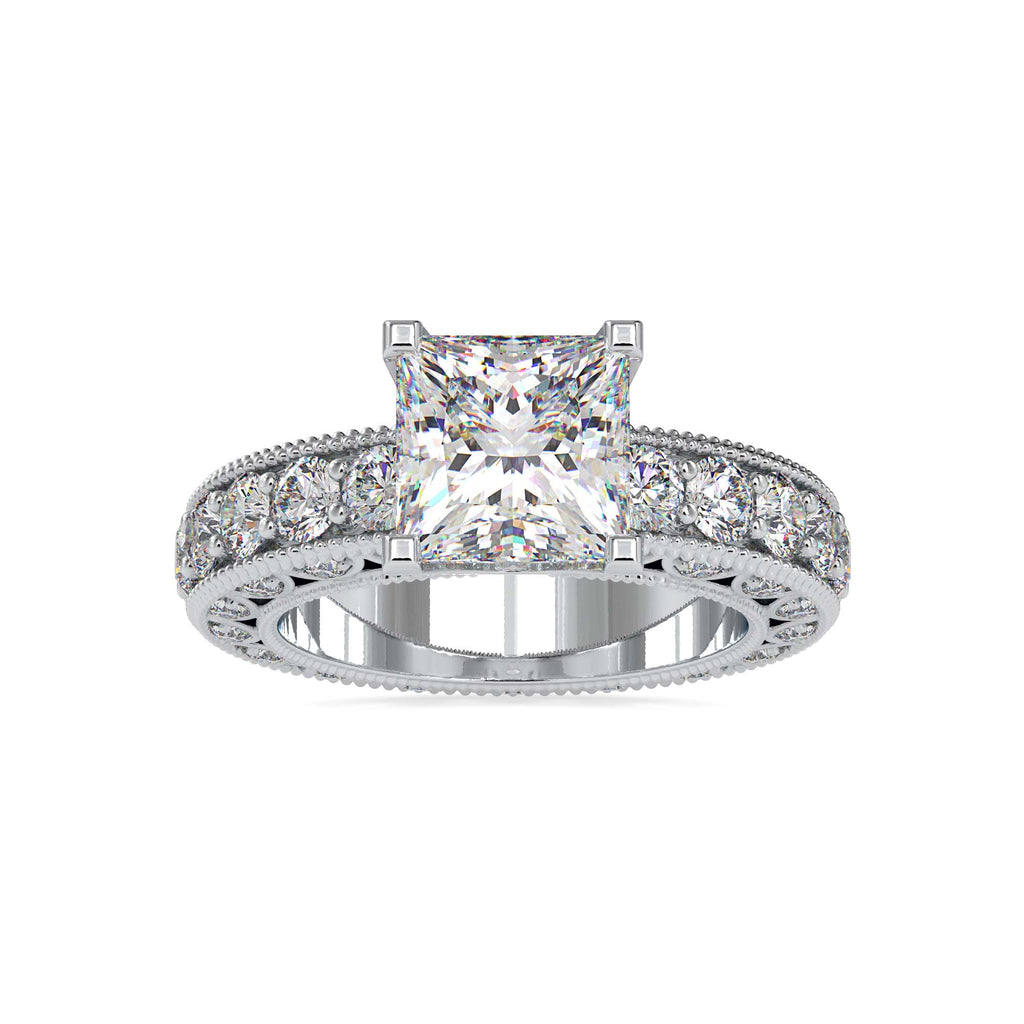 Moissanite solitaire Lurch silver engagement ring for women