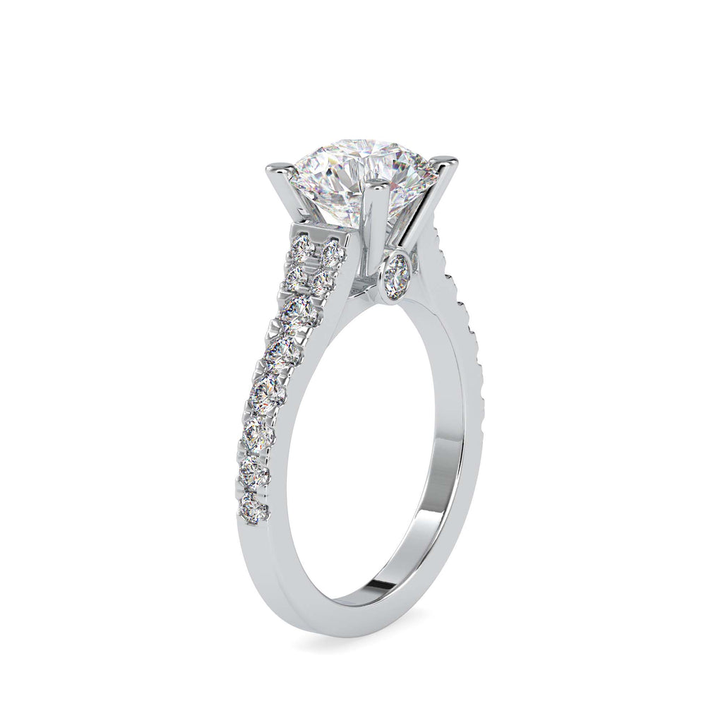 Moissanite solitaire Wind silver engagement ring for women