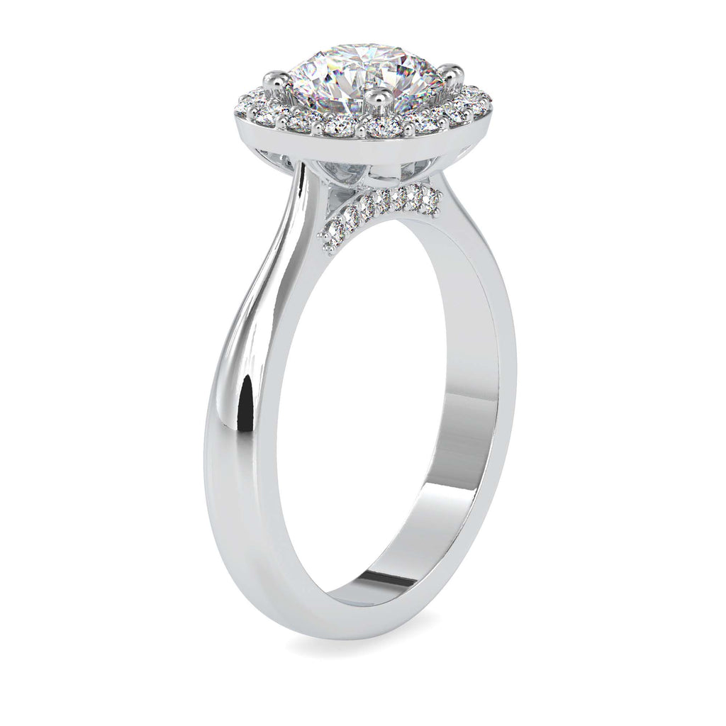 Eyeblink 1.57ct Round Moissanite Halo Ring for women by Cutiefy