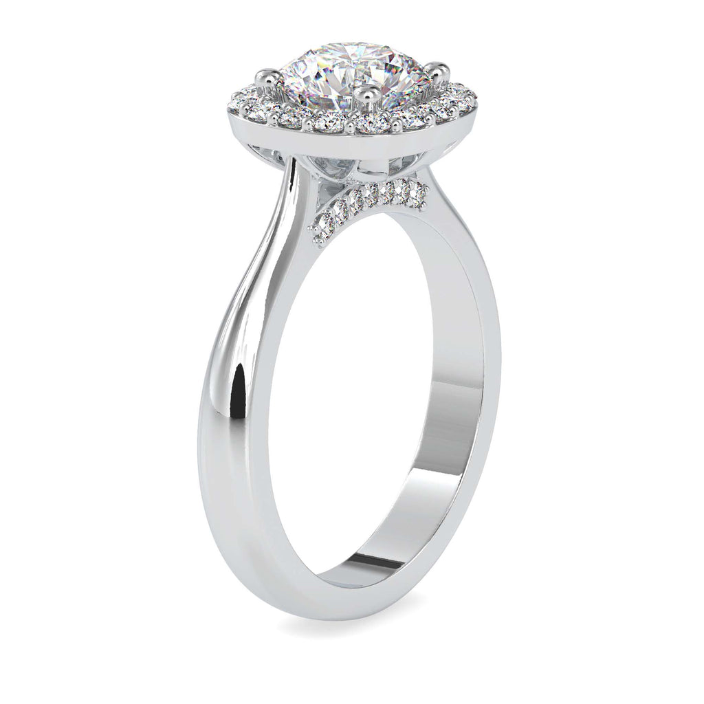 Moissanite solitaire Eyeblink silver ring for wife