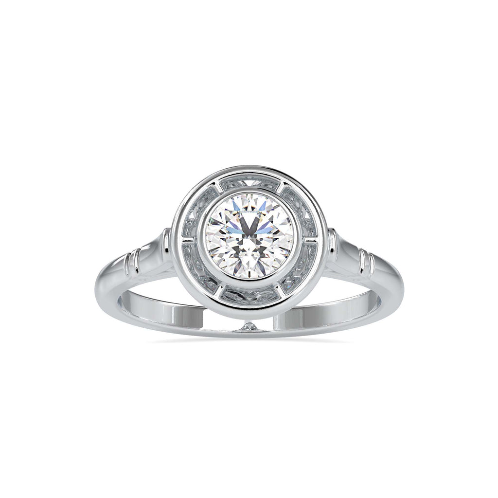 Moissanite solitaire Maya silver engagement ring for women