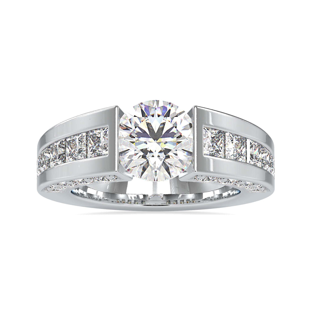 Moissanite solitaire Stay silver ring for wife