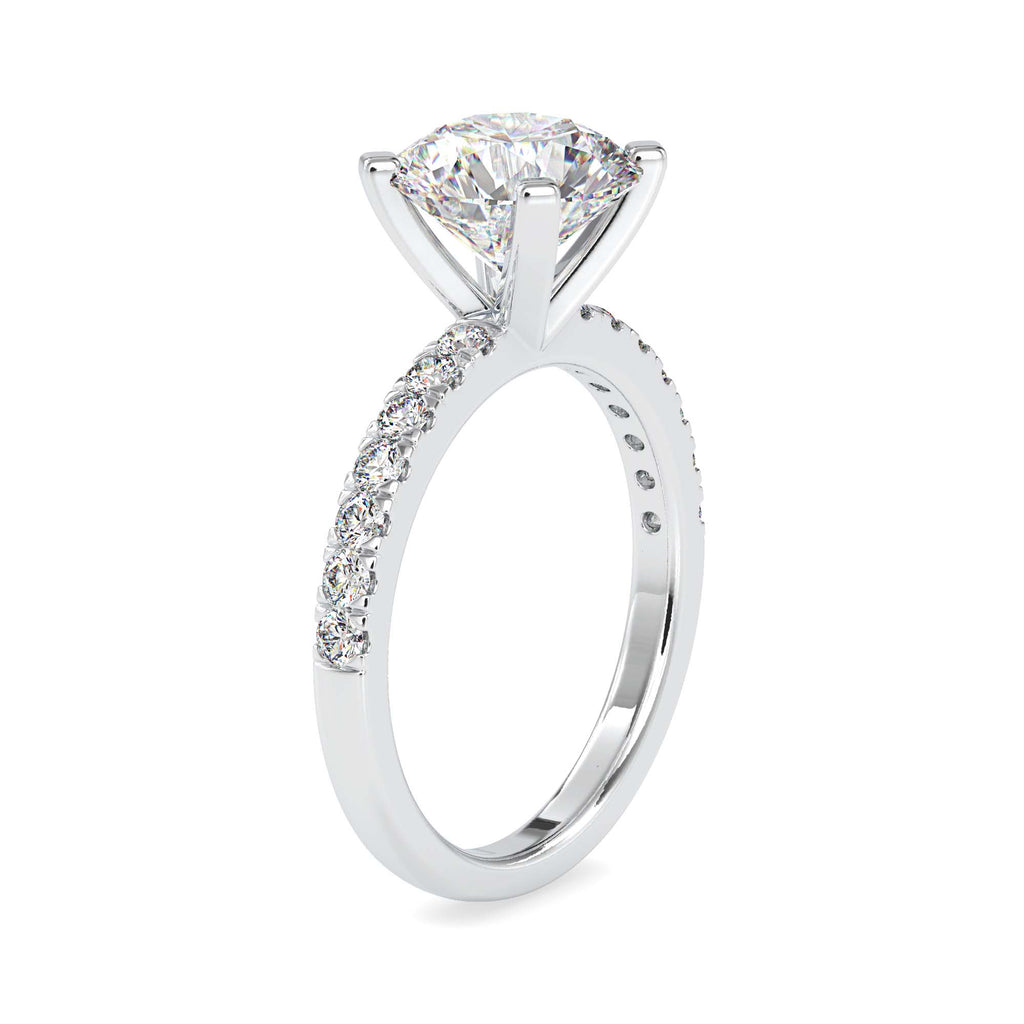 Moissanite solitaire Ziva silver ring for wife