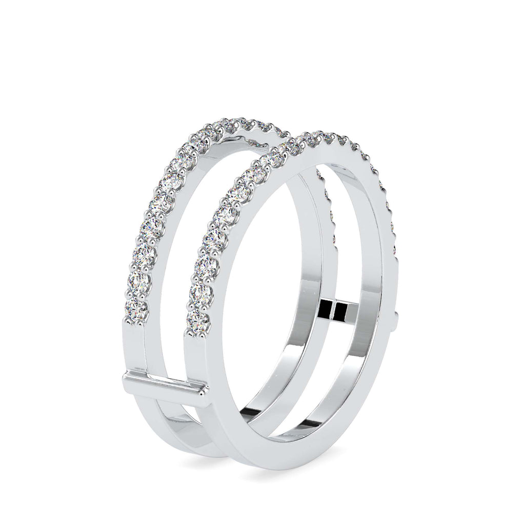 Moissanite solitaire Parallel silver ring design