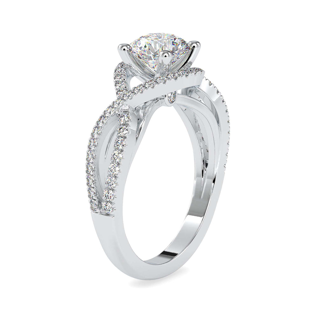 Moissanite solitaire Infinity silver ring for women
