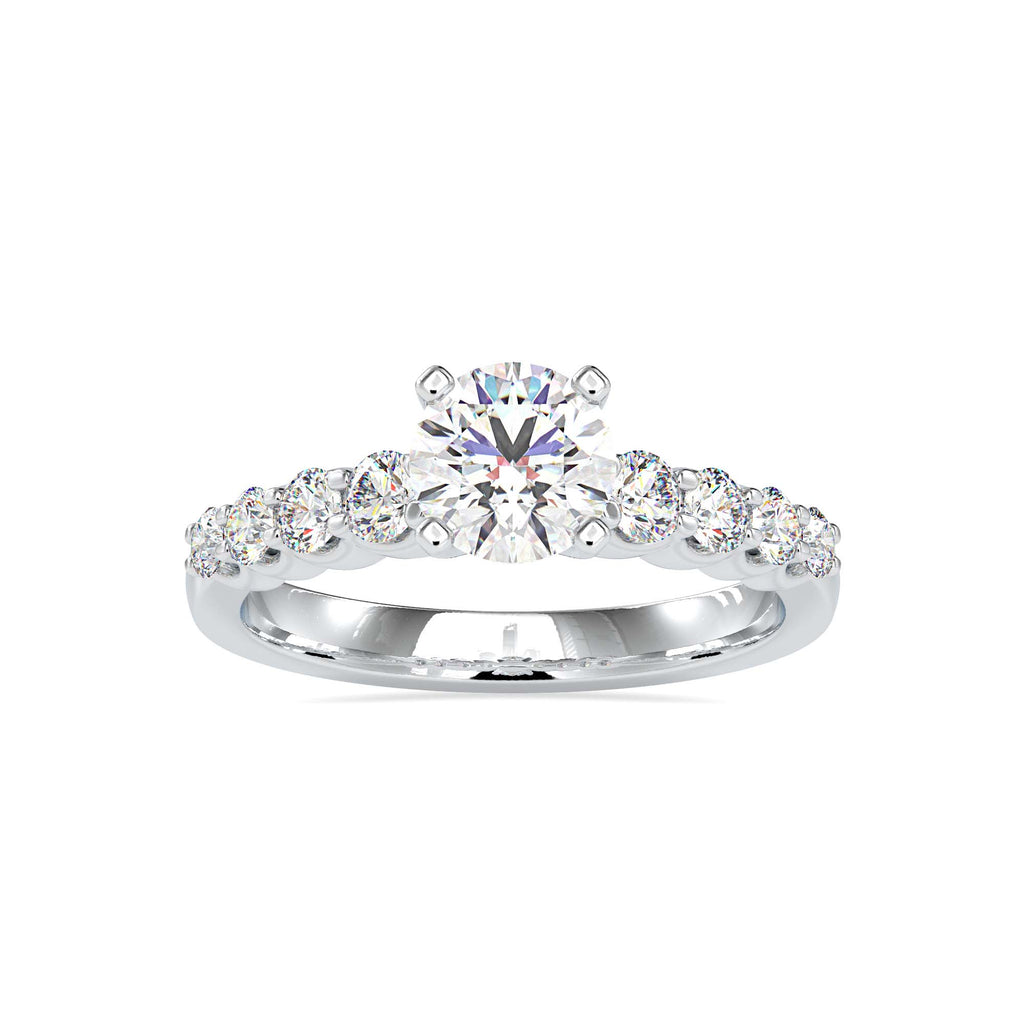 Moissanite solitaire Aria silver engagement ring for women