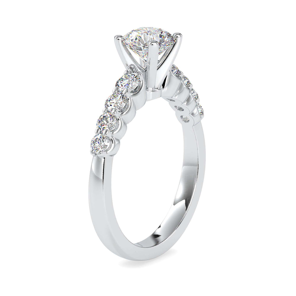 Moissanite solitaire Aria silver engagement ring for women