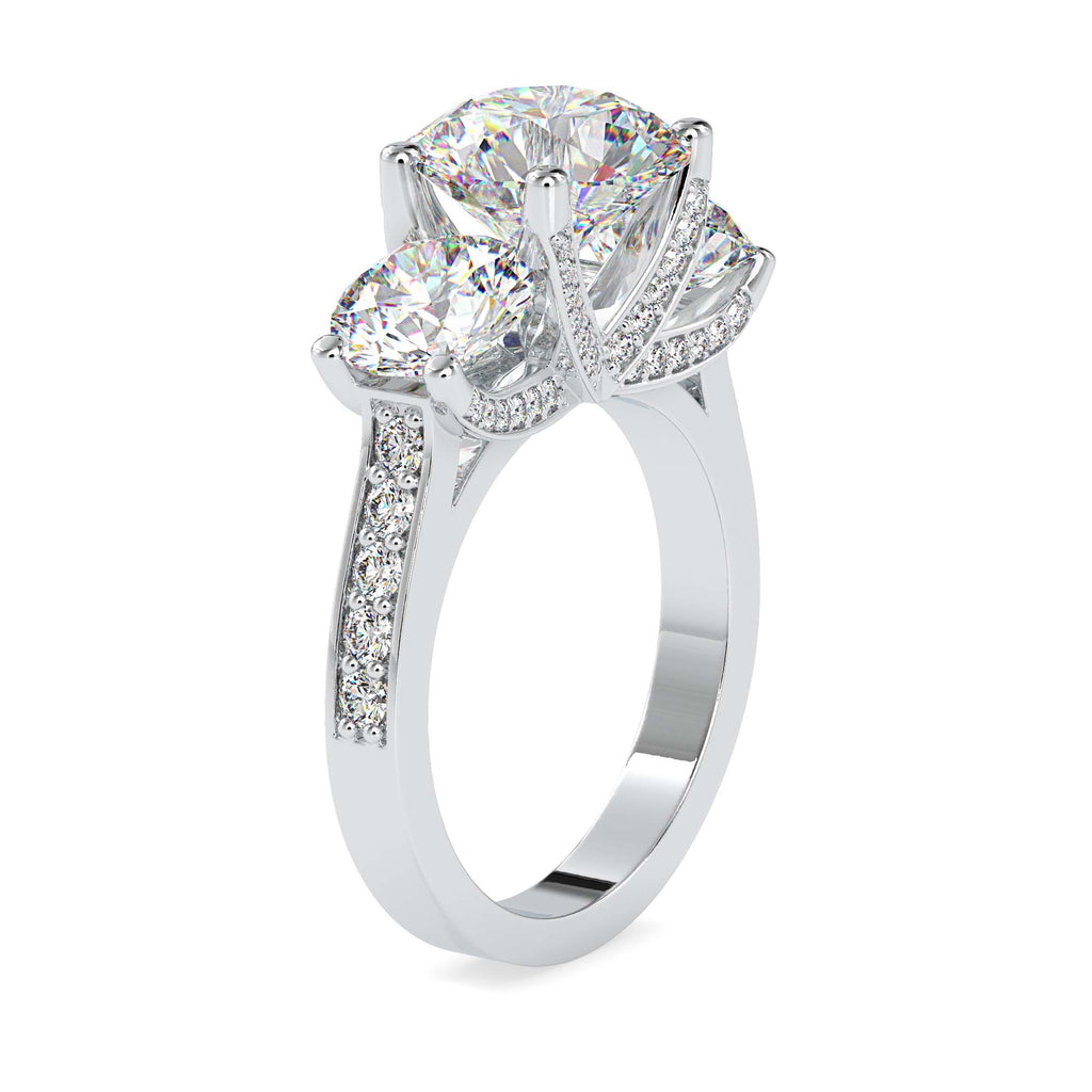 Moissanite solitaire Elizabeth silver ring for wife