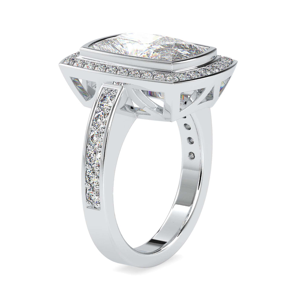 Moissanite solitaire Aaron silver engagement ring for women