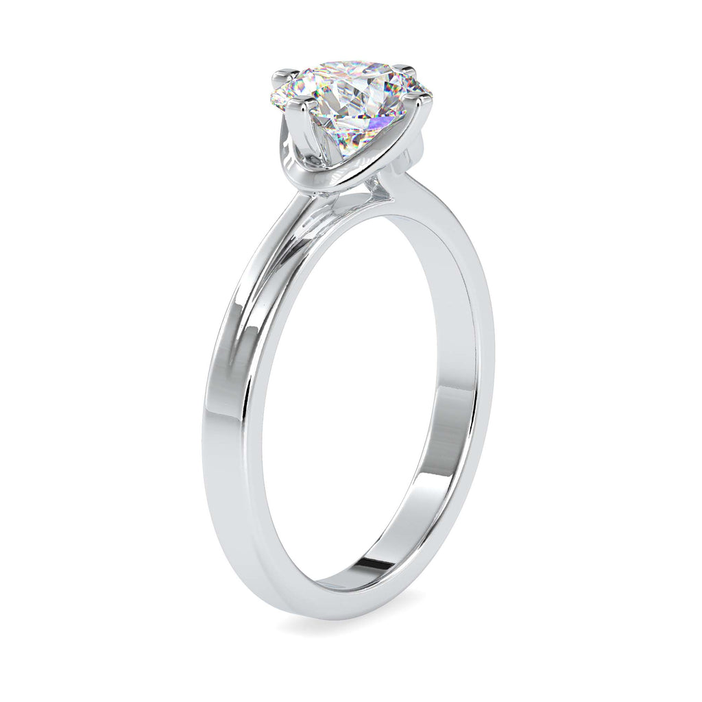 Moissanite solitaire Sparkle silver ring for wife