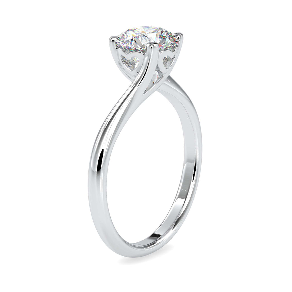 Moissanite solitaire Kiara silver engagement ring for women